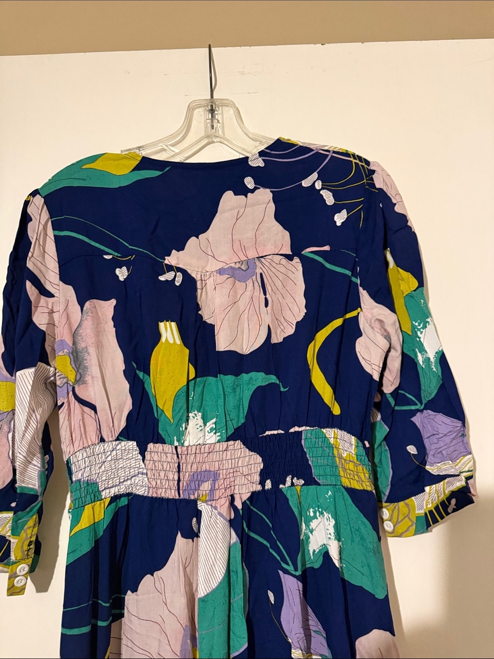 Floral Navy Button-Front Maxi Dress - Picture 3 of 5